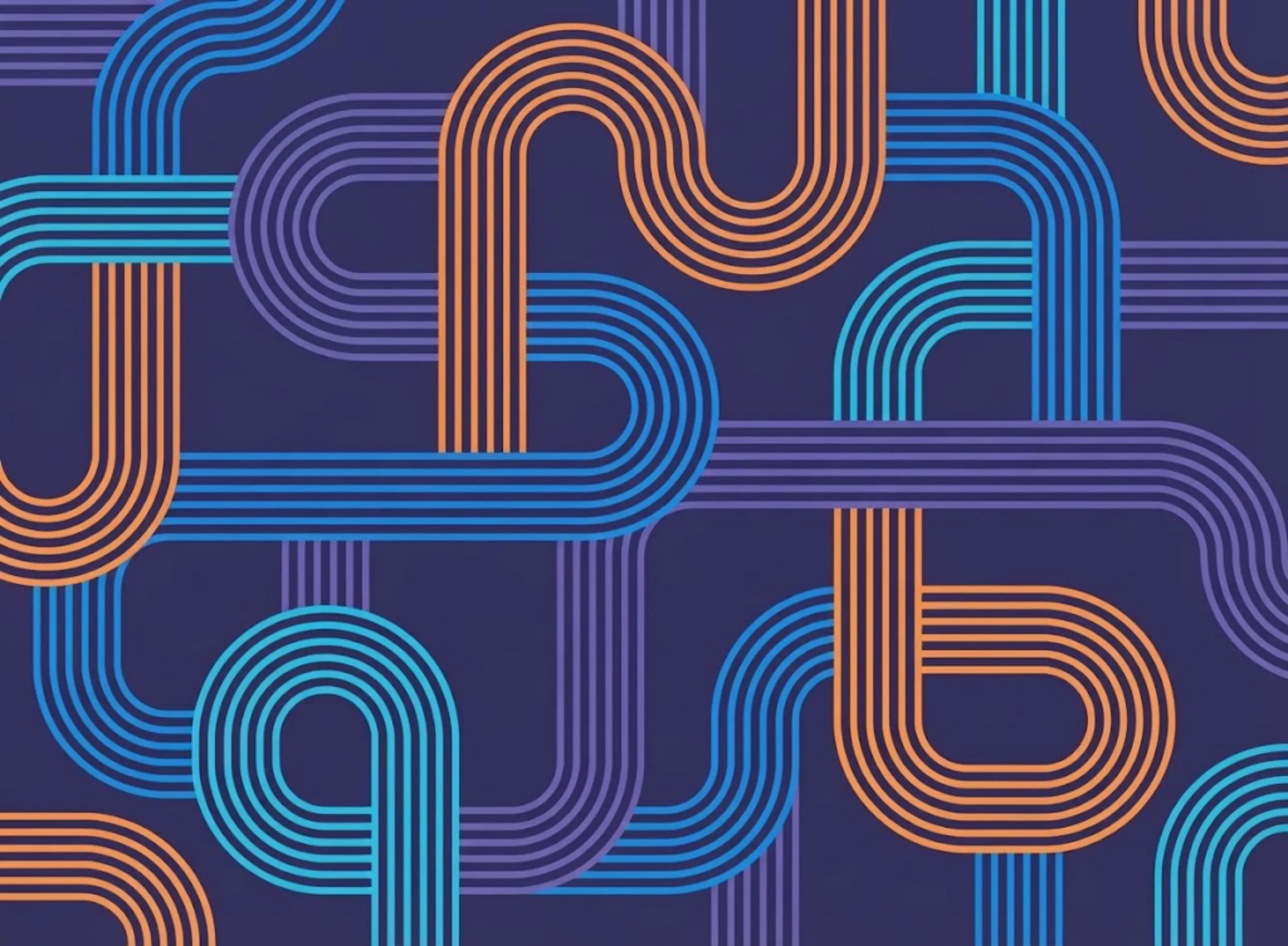 Tenzir brand illustration — colourful pipeline data art on dark background